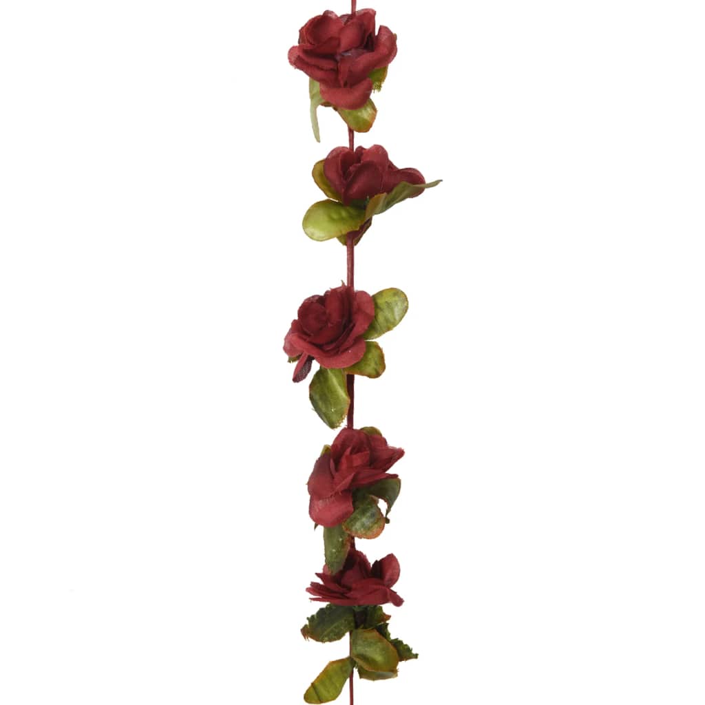 Ghirlande Fiori Artificiali Natale 6 pz Rosso Vino 250 cm 359046