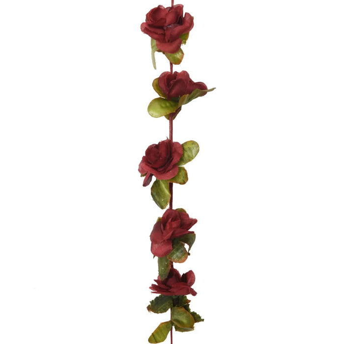 Ghirlande Fiori Artificiali Natale 6 pz Rosso Vino 250 cm