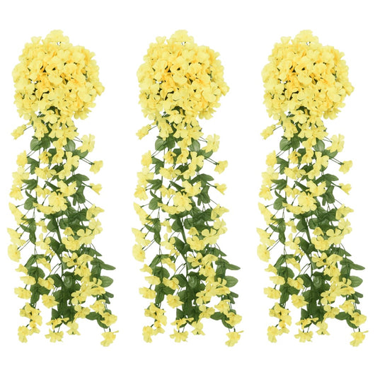 Ghirlande Fiori Artificiali 3 pz Giallo 85cmcod mxl 82783
