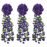 Ghirlande Fiori Artificiali 3 pz Viola Scuro 85cmcod mxl 106723