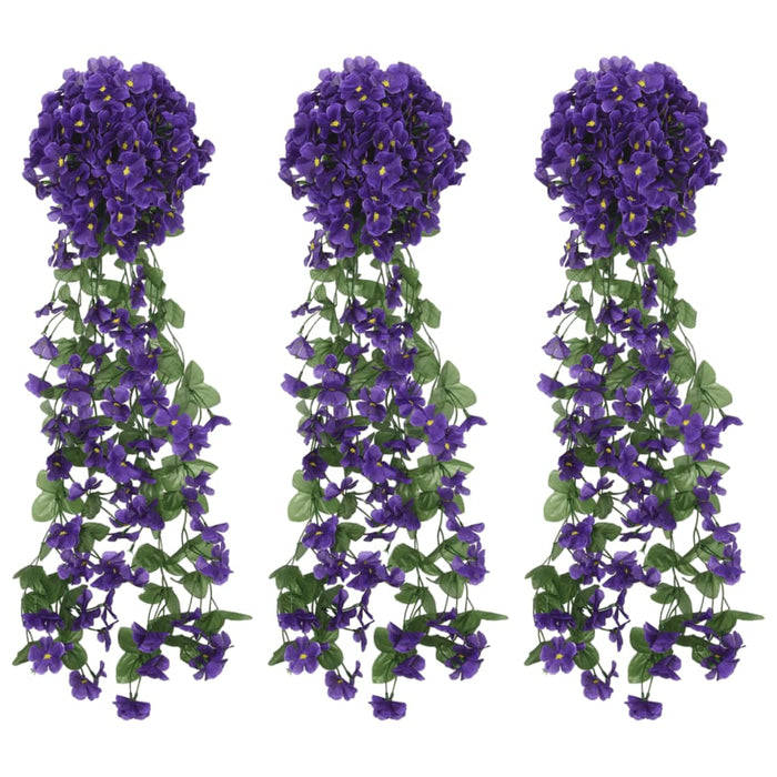 Ghirlande Fiori Artificiali 3 pz Viola Scuro 85cmcod mxl 106723