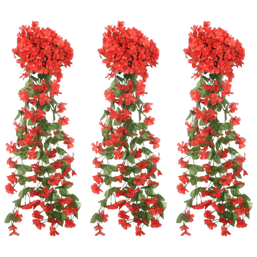 Ghirlande Fiori Artificiali 3 pz Rosso 85cmcod mxl 130712