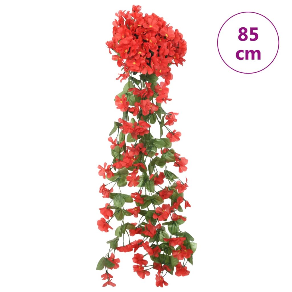 Ghirlande Fiori Artificiali Natale 3 pz-Decorazioni natalizie Rosso 85 cm