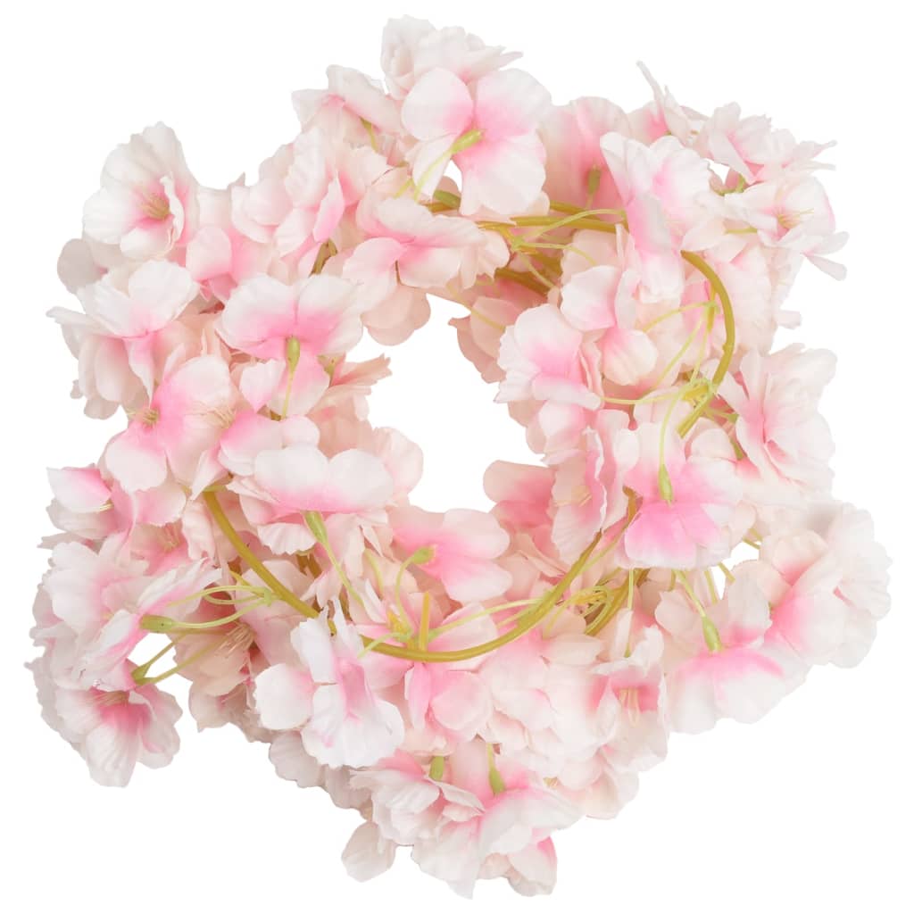 Ghirlande Fiori Artificiali Natale 6 pz Rosa Chiaro 180 cm 359057