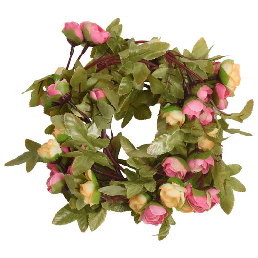 Ghirlande Fiori Artificiali Natale 6 pz-Decorazioni natalizie Rosa 215 cm