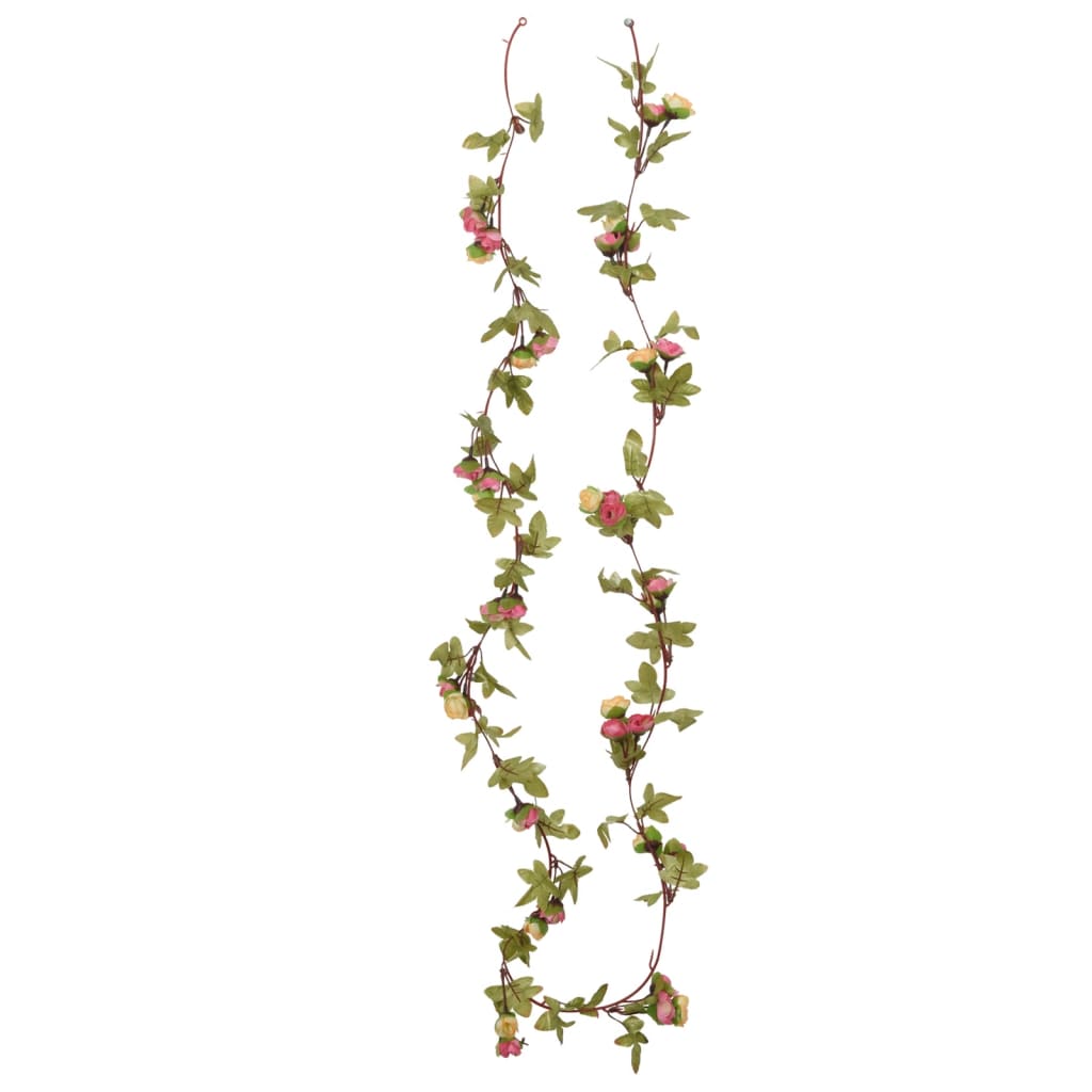 Ghirlande Fiori Artificiali Natale 6 pz Rosa 215 cm 359062