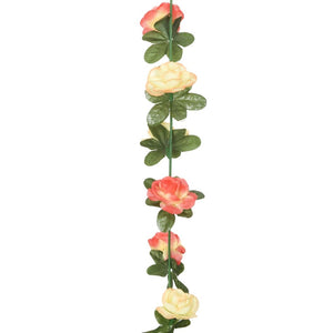 Ghirlande Fiori Artificiali Natale 6 pz Rosé e Champagne 240 cm 359064
