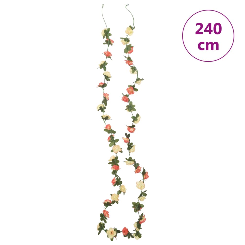 Ghirlande Fiori Artificiali Natale 6 pz Rosé e Champagne 240 cm 359064