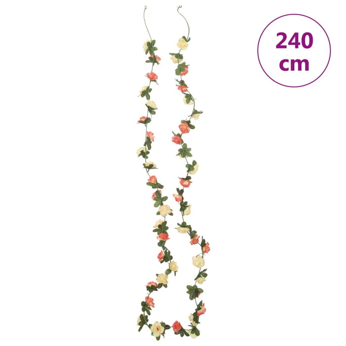 Ghirlande Fiori Artificiali Natale 6 pz Rosé e Champagne 240 cm 359064