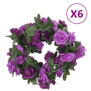 Ghirlande Fiori Artificiali 6 pz Viola Chiaro 240cmcod mxl 130715