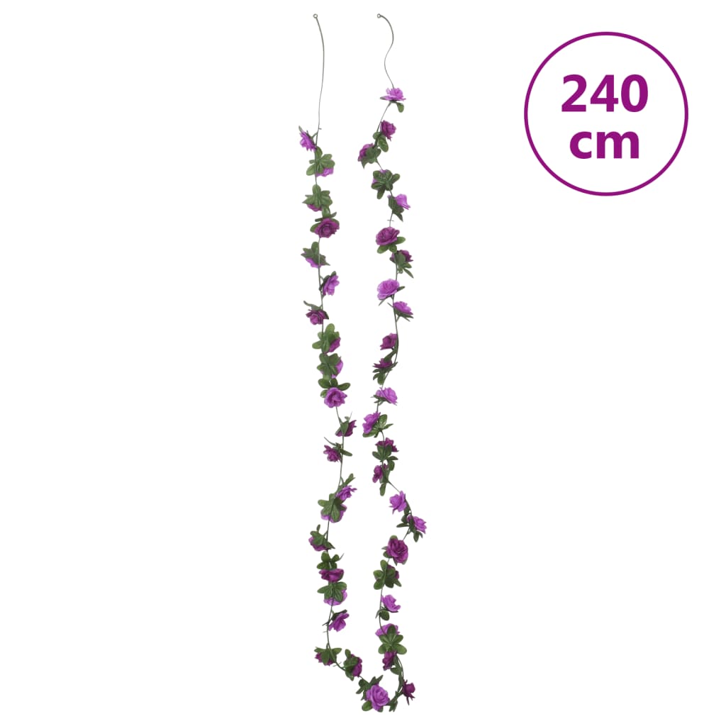 Ghirlande Fiori Artificiali Natale 6 pz Viola Chiaro 240 cm 359066