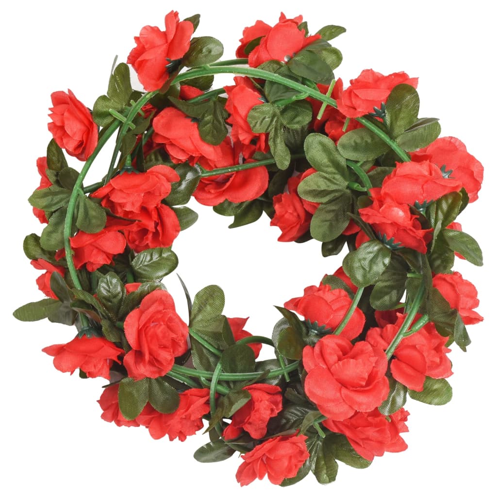 Ghirlande Fiori Artificiali Natale 6 pz Rosso 240 cm 359069