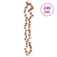 Ghirlande Fiori Artificiali Natale 6 pz Rosso 240 cm 359069
