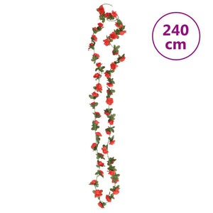Ghirlande Fiori Artificiali Natale 6 pz Rosso 240 cm 359069
