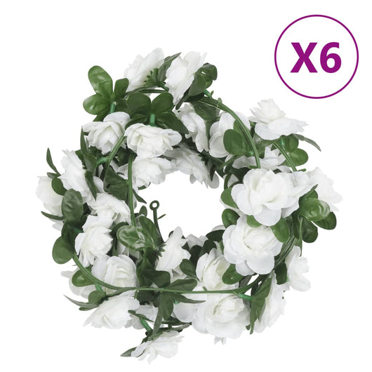 Ghirlande Fiori Artificiali 6 pz Bianco 240cmcod mxl 130717