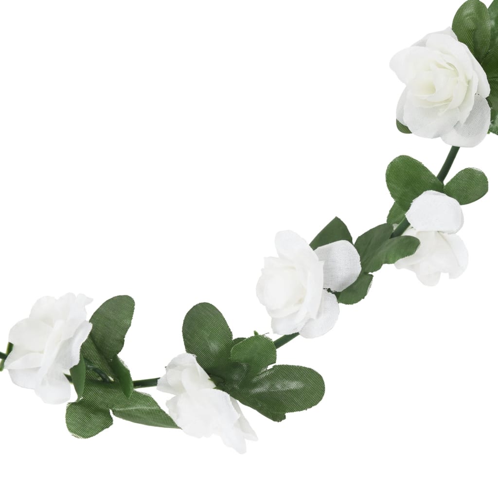 Ghirlande Fiori Artificiali Natale 6 pz-Decorazioni natalizie Bianco 240 cm