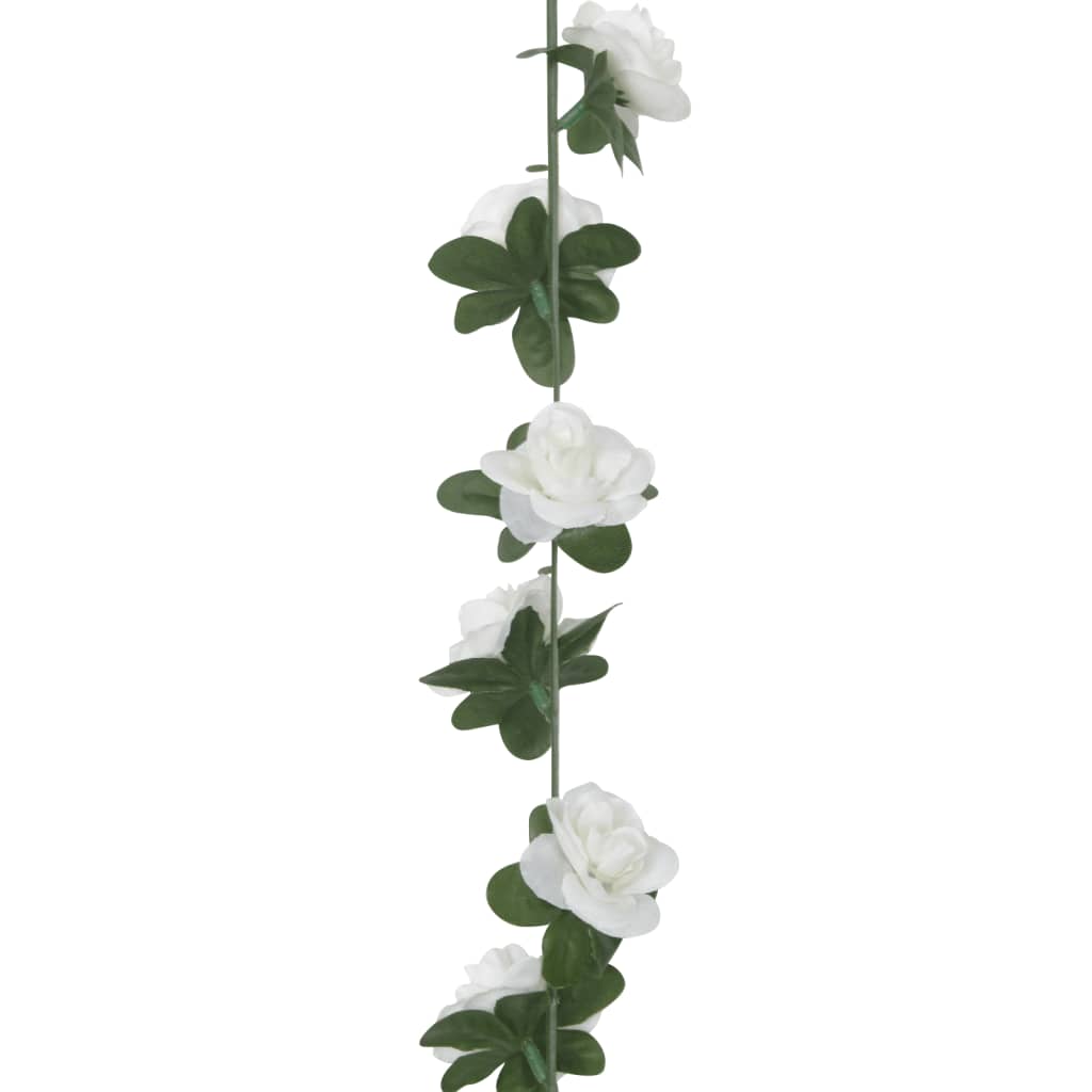 Ghirlande Fiori Artificiali Natale 6 pz-Decorazioni natalizie Bianco 240 cm