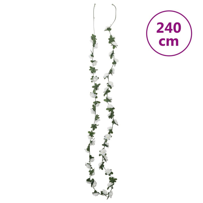 Ghirlande Fiori Artificiali Natale 6 pz-Decorazioni natalizie Bianco 240 cm