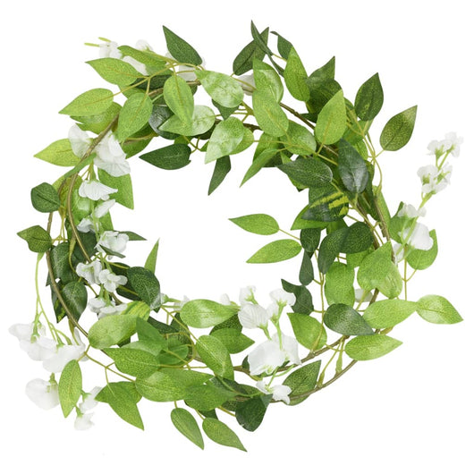 Ghirlande Fiori Artificiali Natale 6 pz Bianco 200 cm