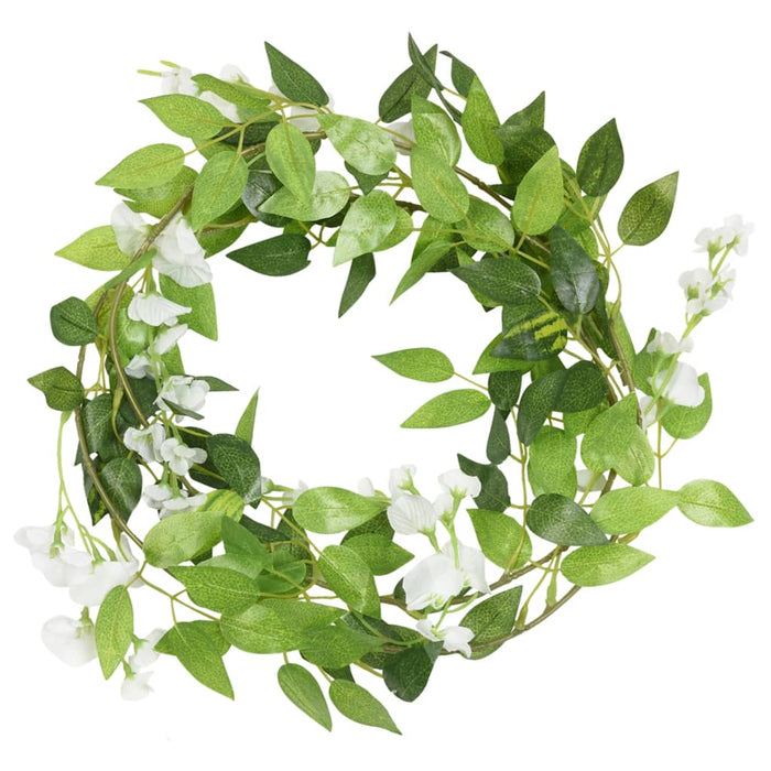 Ghirlande Fiori Artificiali Natale 6 pz Bianco 200 cm 359071