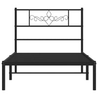 Giroletto con Testiera in Metallo Nero 100x190 cm 355261