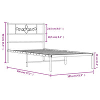 Giroletto con Testiera in Metallo Nero 100x190 cm 355261