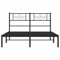 Giroletto con Testiera in Metallo Nero 150x200 cm 355269