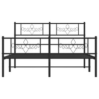 Giroletto con Testiera e Pediera Metallo Nero 135x190 cm 355284