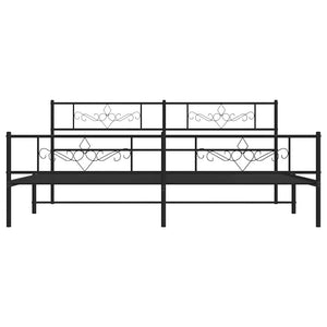 Giroletto con Testiera e Pediera Metallo Nero 183x213 cm 355290