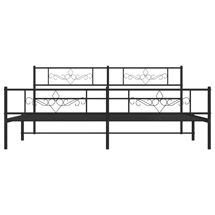 Giroletto con Testiera e Pediera Metallo Nero 183x213 cm 355290