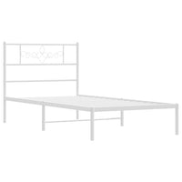 Giroletto con Testiera Metallo Bianco 80x200 cm 355307