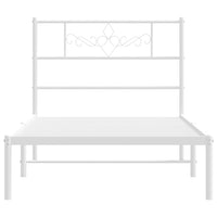 Giroletto con Testiera Metallo Bianco 90x190 cm 355308