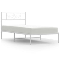 Giroletto con Testiera-Struttura Letto con testiera Metallo Bianco 107x203 cm 291275