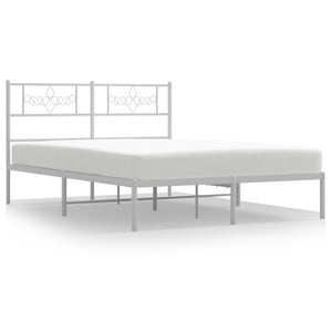 Giroletto con Testiera in Metallo Bianco 120x200 cm 355314