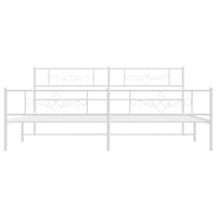 Giroletto con Testiera e Pediera Metallo Bianco 193x203 cm 355340