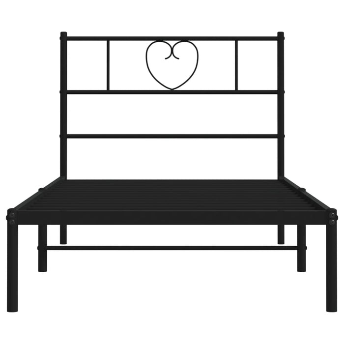 Giroletto con Testiera in Metallo Nero 90x190 cm 355455