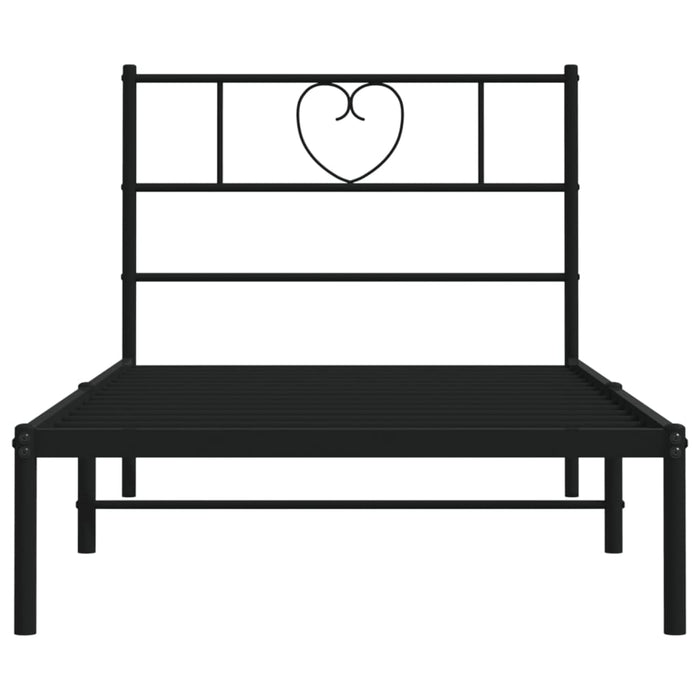 Giroletto con Testiera in Metallo Nero 107x203 cm 355459