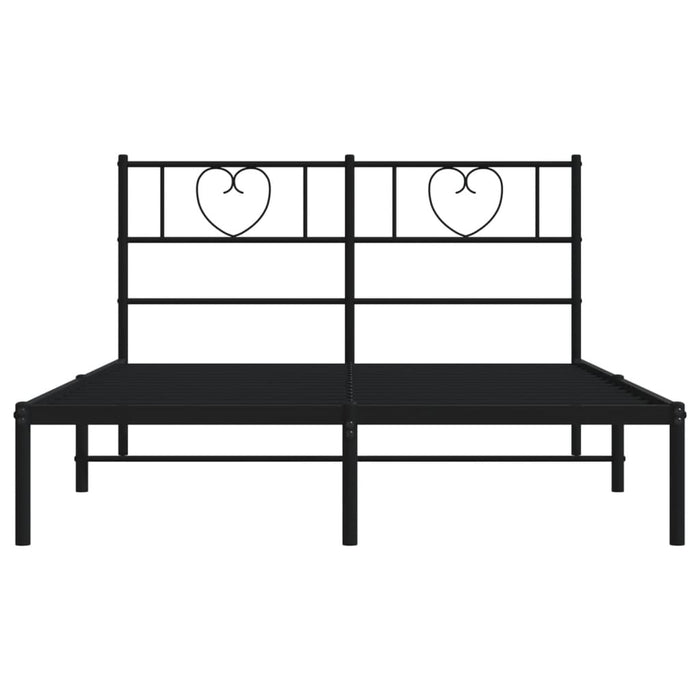 Giroletto con Testiera in Metallo Nero 120x200 cm 355461