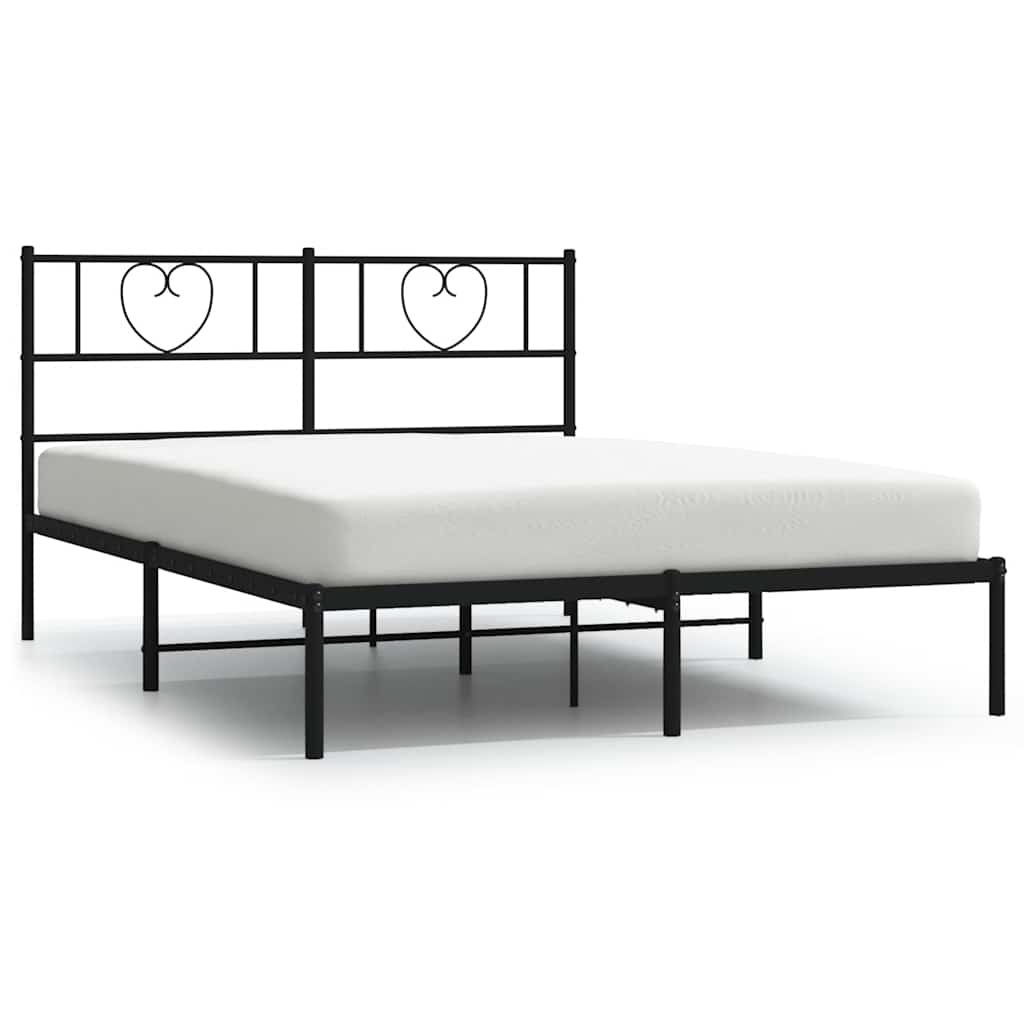 Giroletto con Testiera in Metallo Nero 135x190 cm 355462