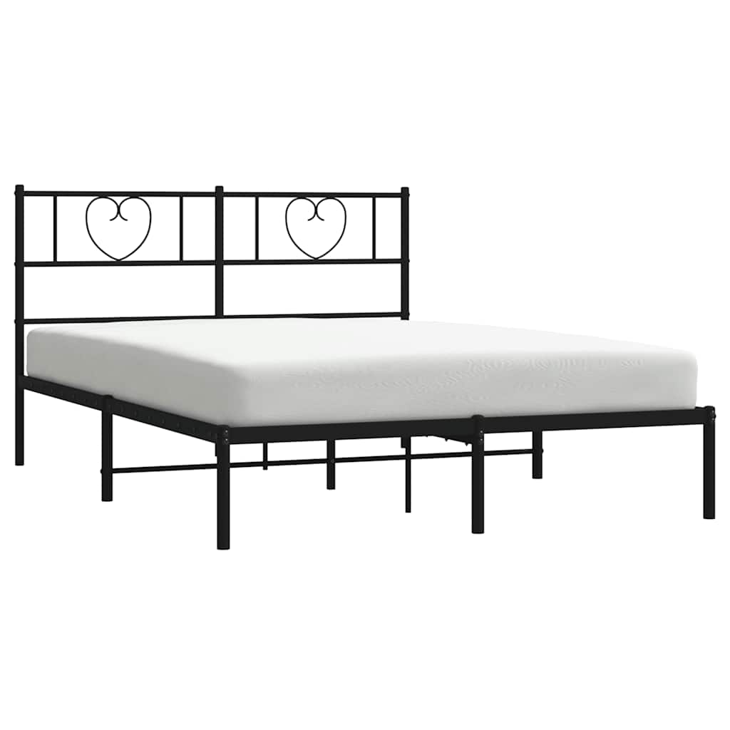 Giroletto con Testiera in Metallo Nero 135x190 cm 355462