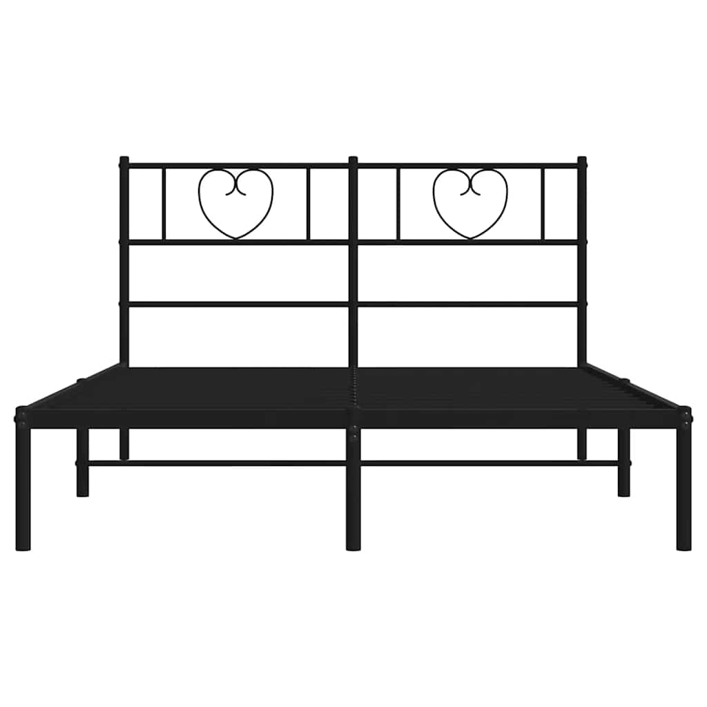 Giroletto con Testiera in Metallo Nero 135x190 cm 355462