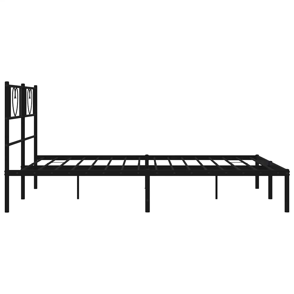 Giroletto con Testiera in Metallo Nero 135x190 cm 355462