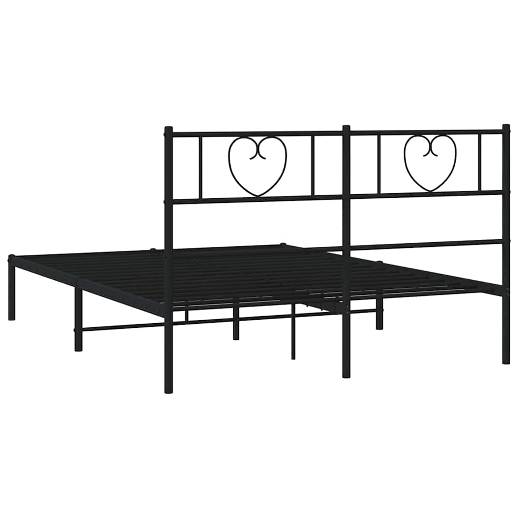 Giroletto con Testiera in Metallo Nero 135x190 cm 355462