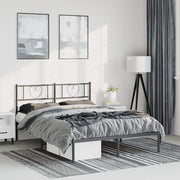 Giroletto con Testiera in Metallo Nero 135x190 cm 355462