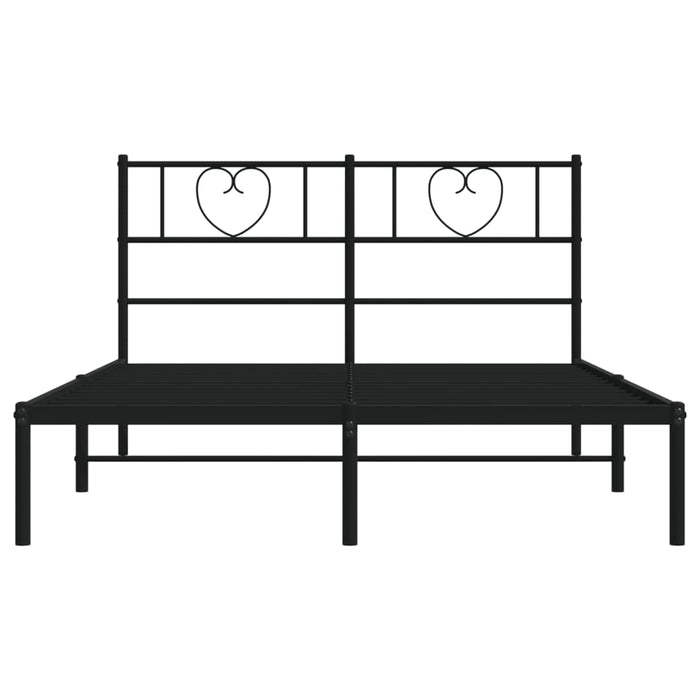 Giroletto con Testiera in Metallo Nero 140x190 cm 355463