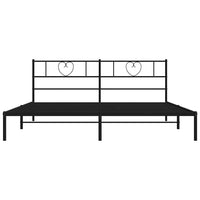 Giroletto con Testiera in Metallo Nero 180x200 cm 355467