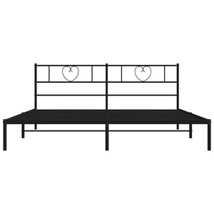 Giroletto con Testiera in Metallo Nero 180x200 cm 355467