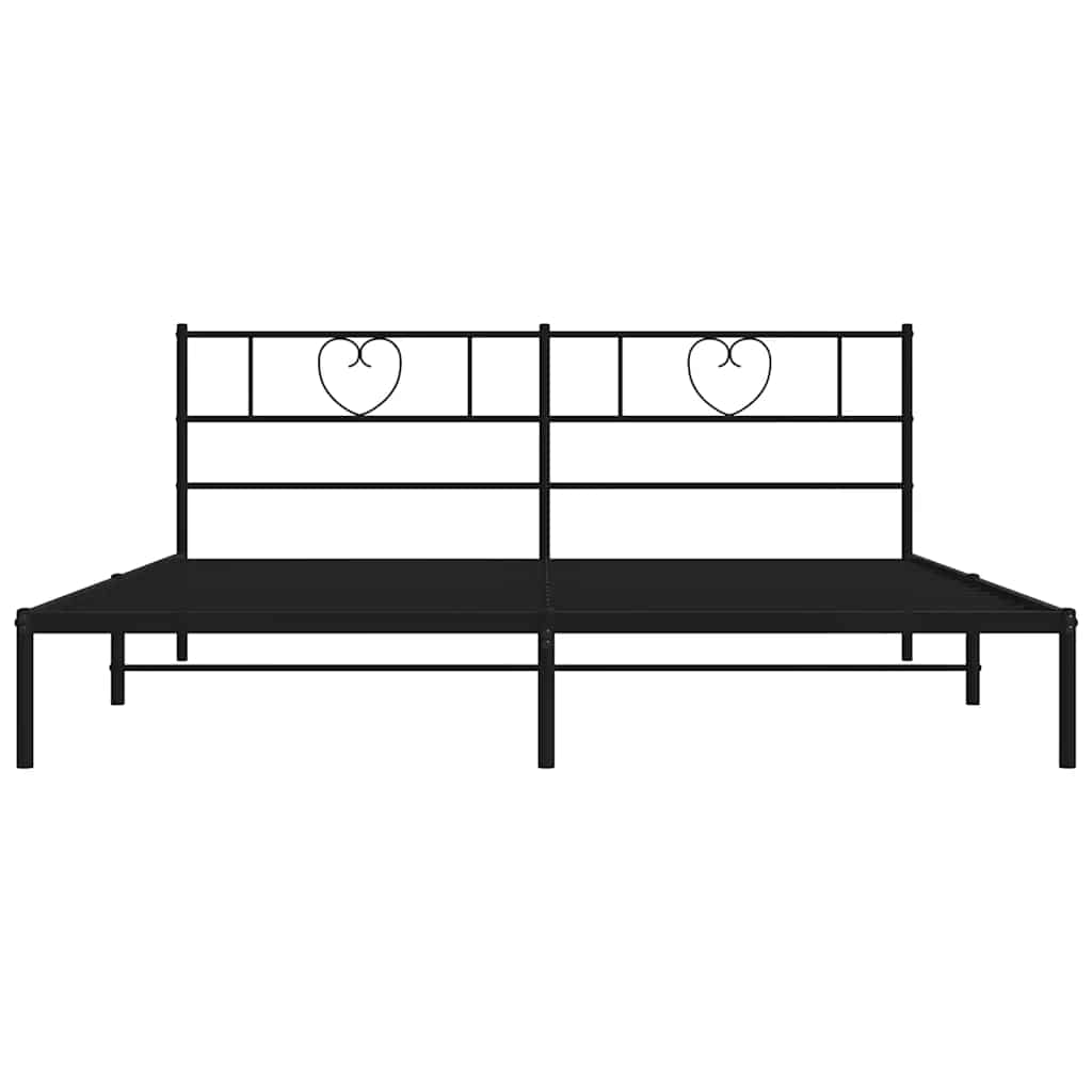 Giroletto con Testiera in Metallo Nero 183x213 cm 355468