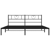 Giroletto con Testiera in Metallo Nero 183x213 cm 355468