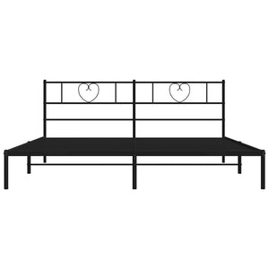 Giroletto con Testiera in Metallo Nero 183x213 cm 355468